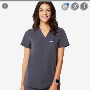 EUC L Charcoal FIGS Catarina Scrub Top